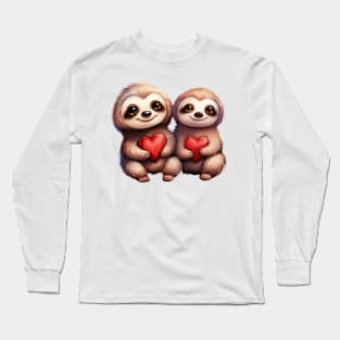 Valentine Sloth Couple Long Sleeve T-Shirt